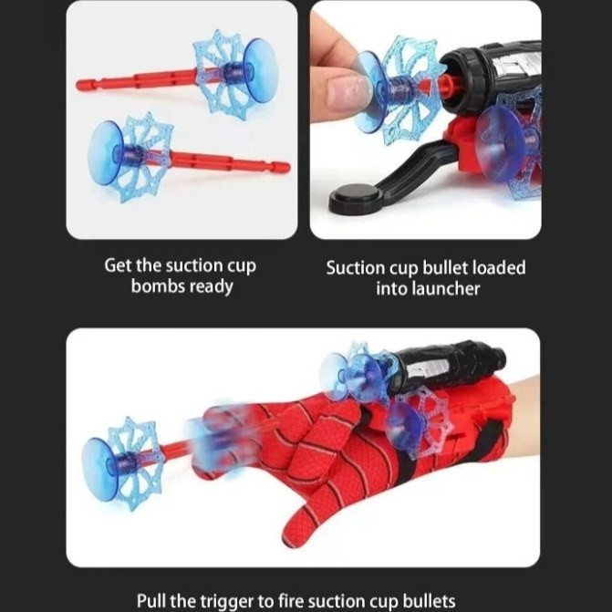 دستکش تیر پرتاب کن چسبونکی اسپایدرمن Spider hero