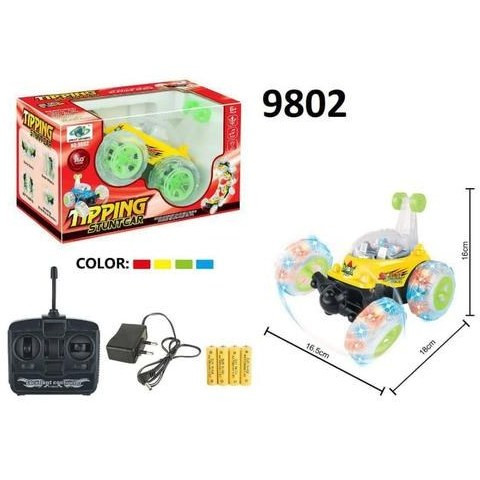 ماشین دیوانه کنترلی مدل چهار باطری 9802 TIPPING STUNT Stunt Car