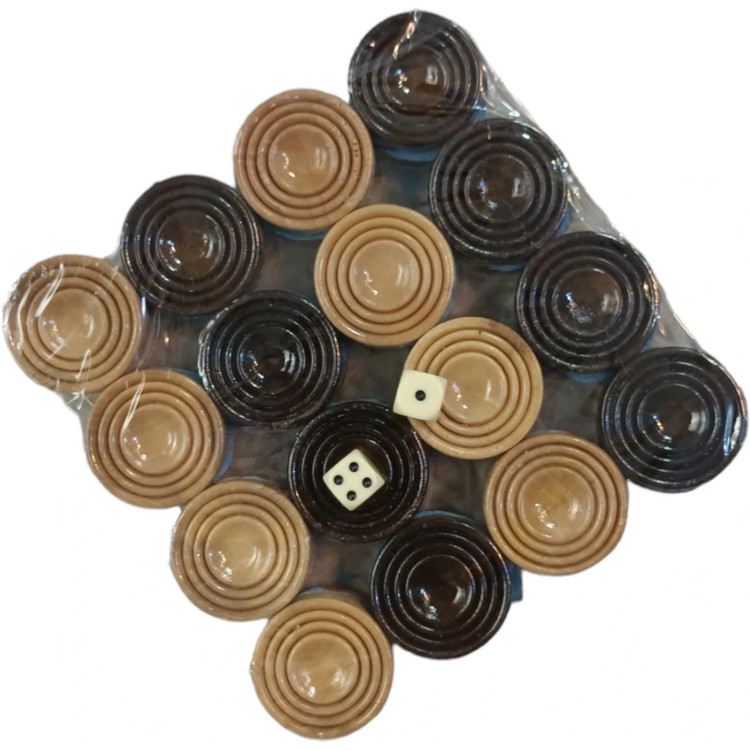 تخته نرد چوبی طرح چرم مدل قطب نما با مهره و تاس