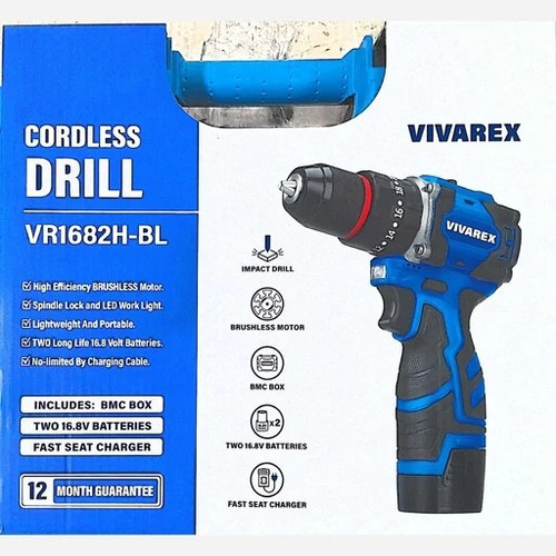 دریل شارژی براشلس چکشی ویوارکس مدل VR1682H-BL