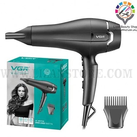 سشوار حرفه ای وی جی آر مدل V-450 با باد سرد و متمرکزکننده